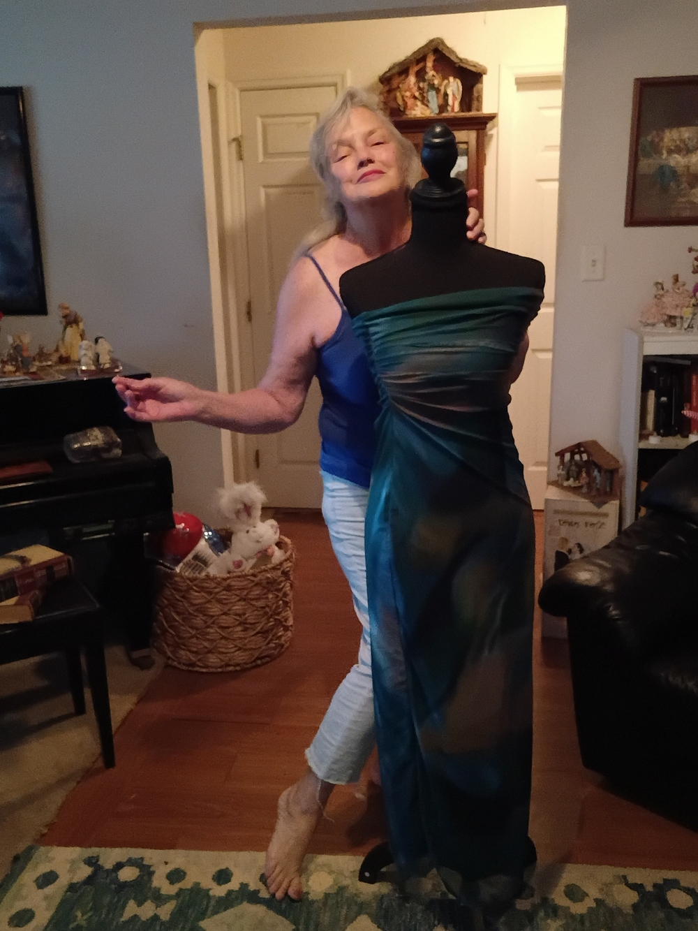 SHEIN Green Ombre Strapless Draped Evening Dress